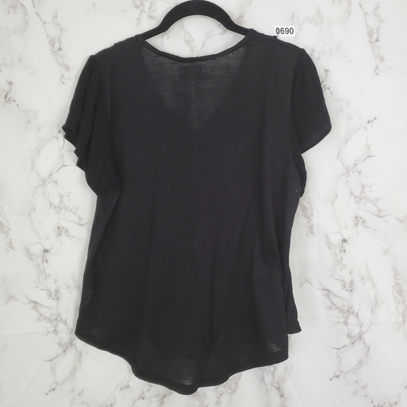 JUN & IVY Black Sheer Blouse Lace Embroidery Large - Picture 6 of 10